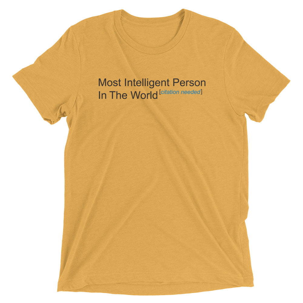 Most Intelligent Person in the World Citation Needed Men's Tri-Blend Tee Hoodie, Sweatshirt | PureTeeCo.com (Image 4)