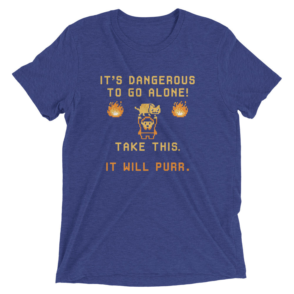 It's Dangerous To Go Alone Men's Tri-Blend Tee Hoodie, Sweatshirt | PureTeeCo.com (Image 4)