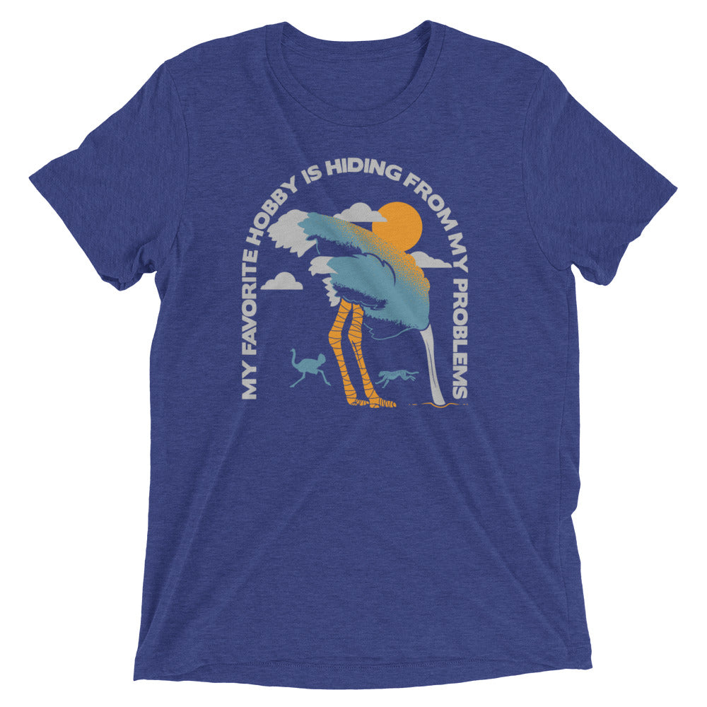 My Favorite Hobby Is Hiding From My Problems Men's Tri-Blend Tee Hoodie, Sweatshirt | PureTeeCo.com (Image 5)