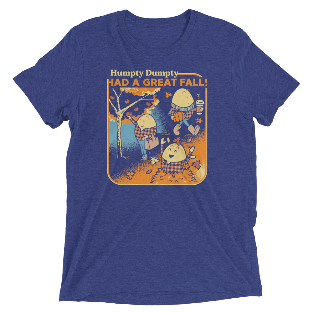 Humpty Dumpty Had A Great Fall Men's Tri-Blend Tee Hoodie, Sweatshirt | PureTeeCo.com (Image 1)