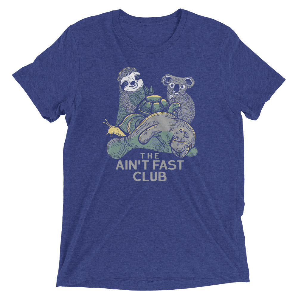 The Ain't Fast Club Men's Tri-Blend Tee Hoodie, Sweatshirt | PureTeeCo.com (Image 4)