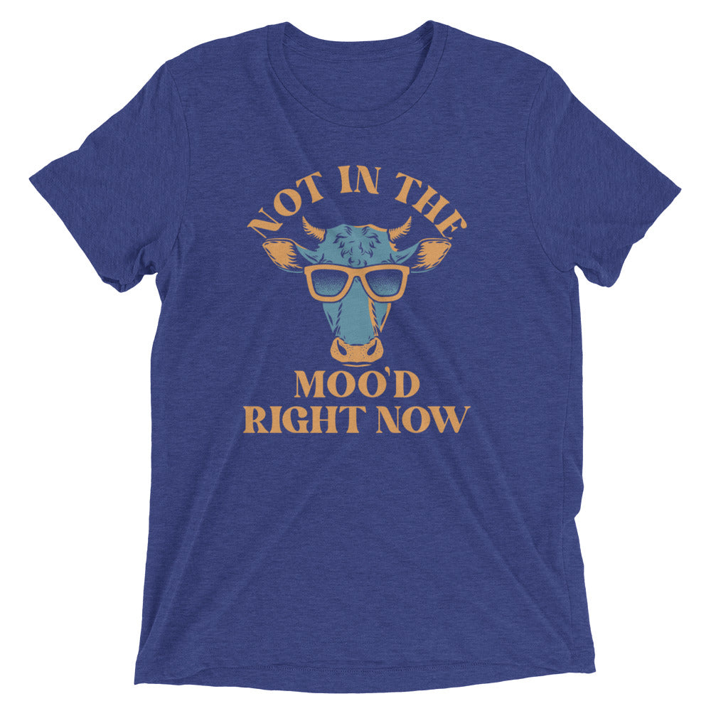 Not In The Moo'd Right Now Men's Tri-Blend Tee Hoodie, Sweatshirt | PureTeeCo.com (Image 1)