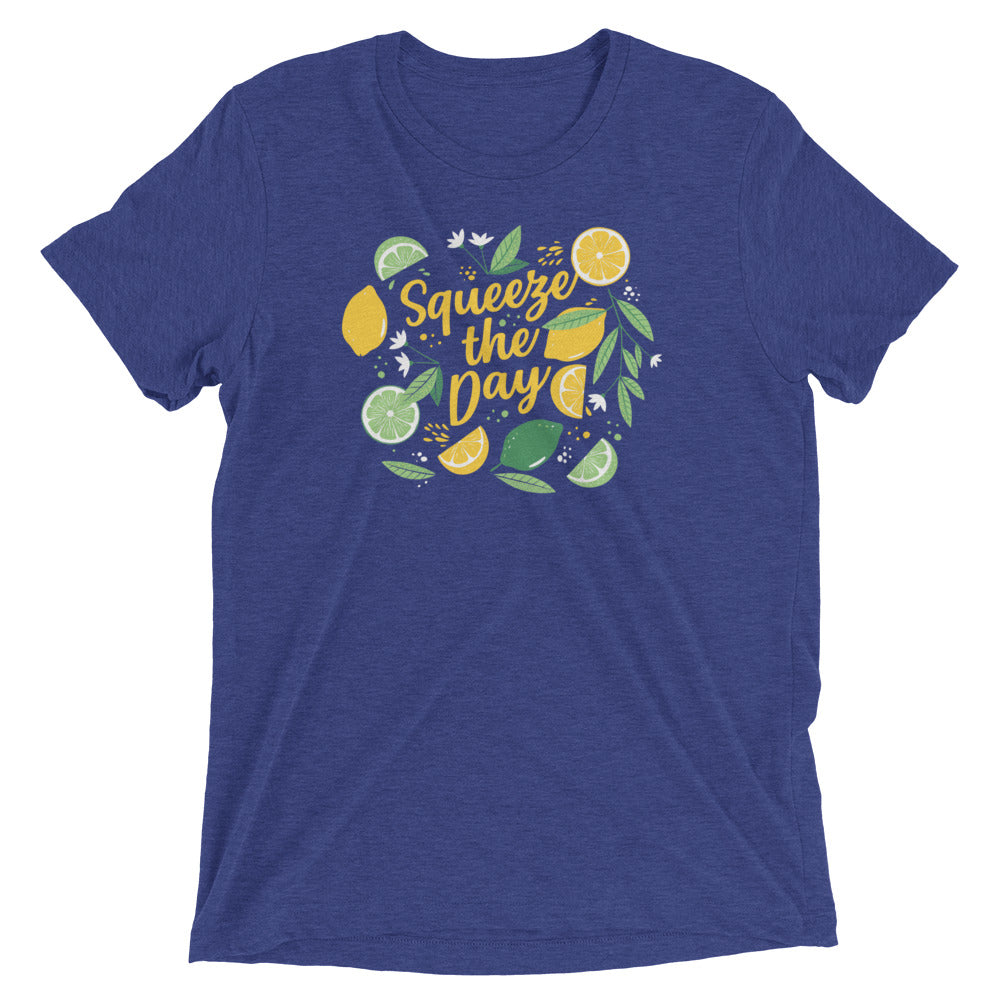 Squeeze The Day Men's Tri-Blend Tee Hoodie, Sweatshirt | PureTeeCo.com (Image 1)