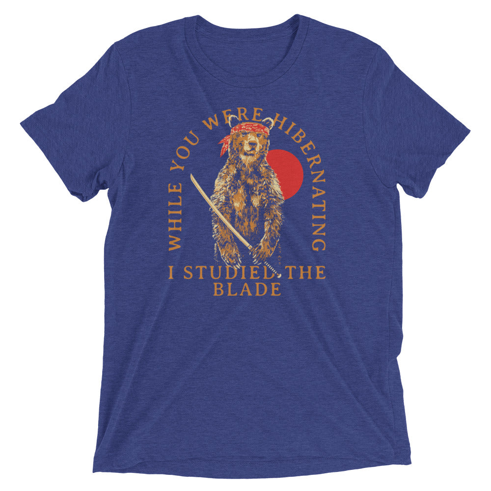 I Studied The Blade Men's Tri-Blend Tee Hoodie, Sweatshirt | PureTeeCo.com (Image 5)