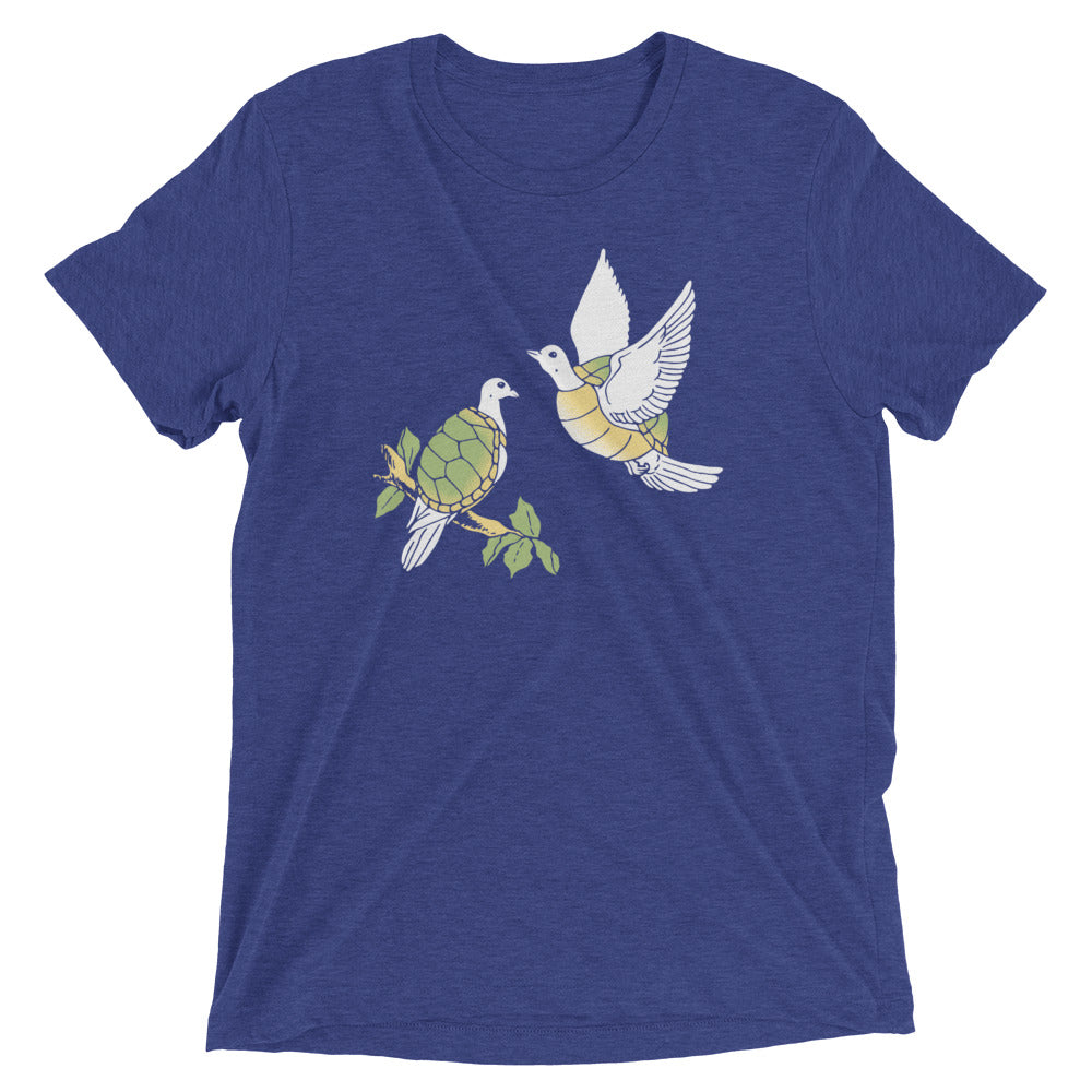 Two Turtle Doves Men's Tri-Blend Tee Hoodie, Sweatshirt | PureTeeCo.com (Image 3)