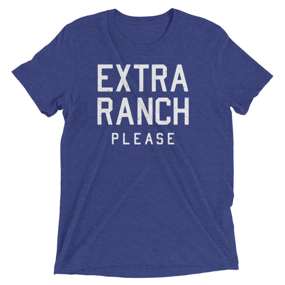 Extra Ranch Please Men's Tri-Blend Tee Hoodie, Sweatshirt | PureTeeCo.com (Image 1)