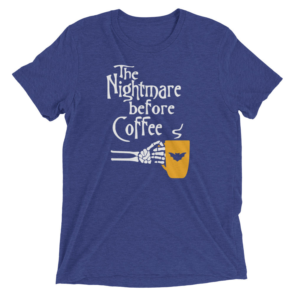 The Nightmare Before Coffee Men's Tri-Blend Tee Hoodie, Sweatshirt | PureTeeCo.com (Image 5)