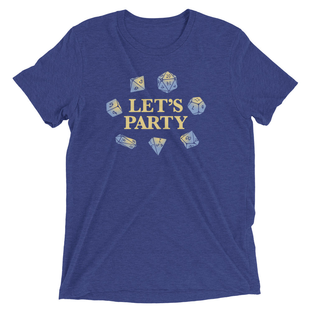 Let's Party Dice Men's Tri-Blend Tee Hoodie, Sweatshirt | PureTeeCo.com (Image 3)
