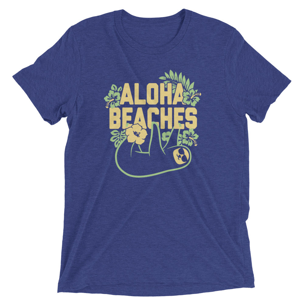Aloha Beaches Men's Tri-Blend Tee Hoodie, Sweatshirt | PureTeeCo.com (Image 1)