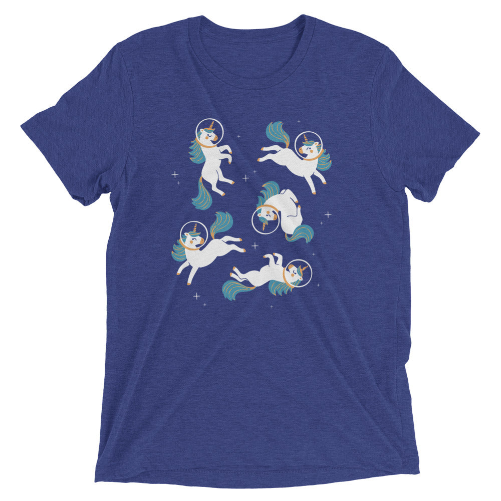 Unicorns In Space Men's Tri-Blend Tee Hoodie, Sweatshirt | PureTeeCo.com (Image 4)