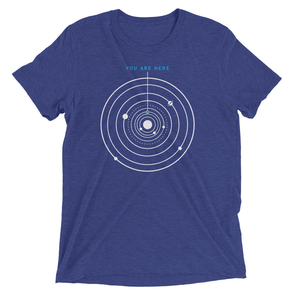 You Are Here Men's Tri-Blend Tee Hoodie, Sweatshirt | PureTeeCo.com (Image 3)