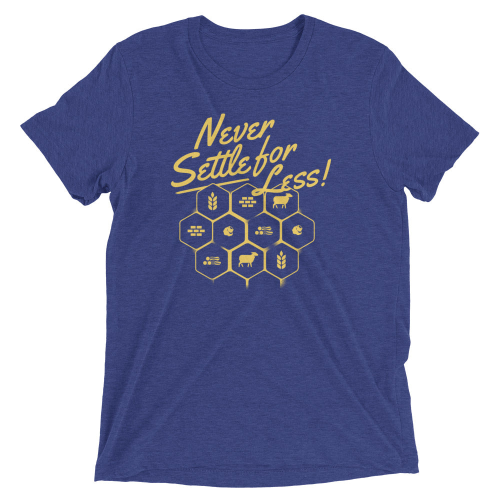 Never Settle For Less Men's Tri-Blend Tee Hoodie, Sweatshirt | PureTeeCo.com (Image 1)