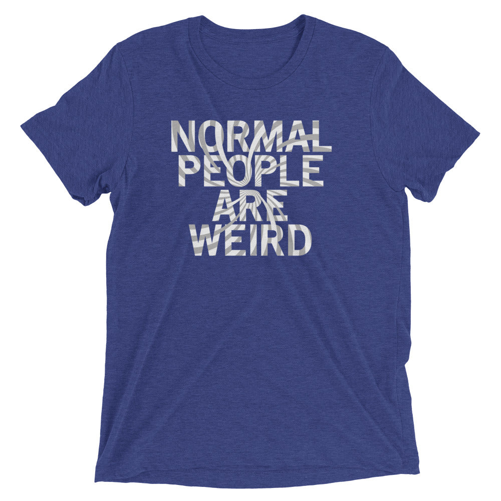 Normal People Are Weird Men's Tri-Blend Tee Hoodie, Sweatshirt | PureTeeCo.com (Image 4)