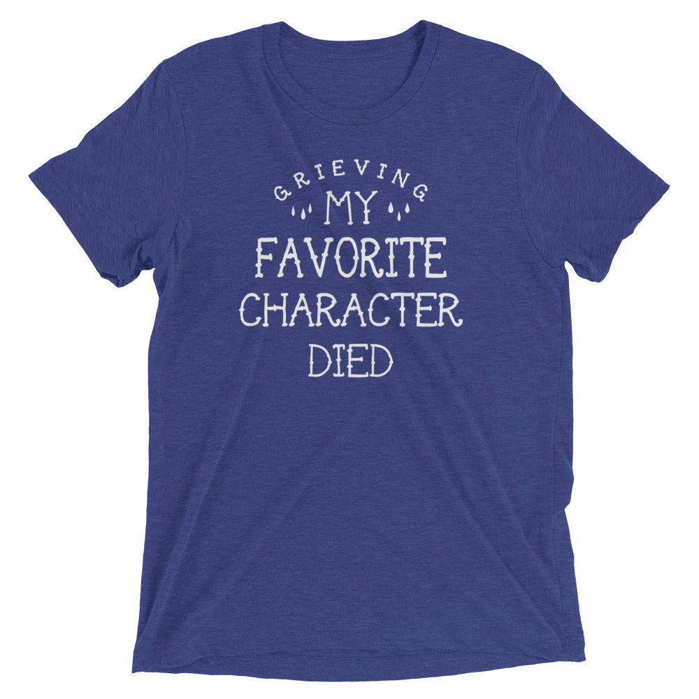 My Favorite Character Died Men's Tri-Blend Tee Hoodie, Sweatshirt | PureTeeCo.com (Image 3)