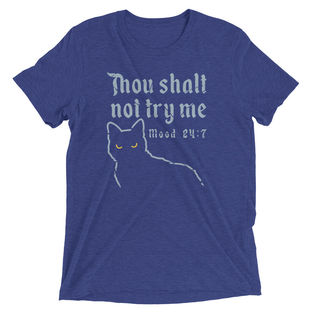 Thou Shalt Not Try Me Men's Tri-Blend Tee Hoodie, Sweatshirt | PureTeeCo.com (Image 3)