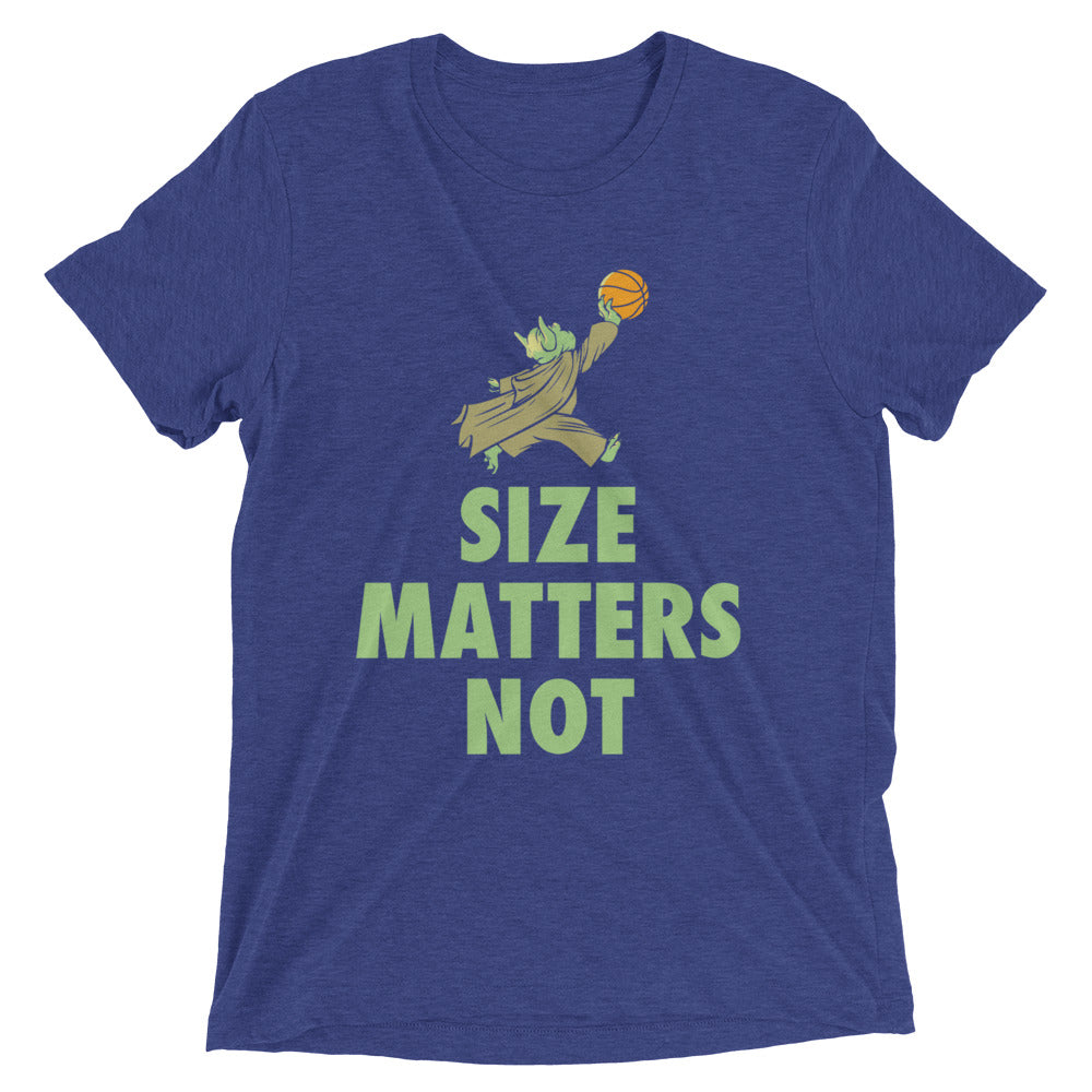 Size Matters Not Men's Tri-Blend Tee Hoodie, Sweatshirt | PureTeeCo.com (Image 5)