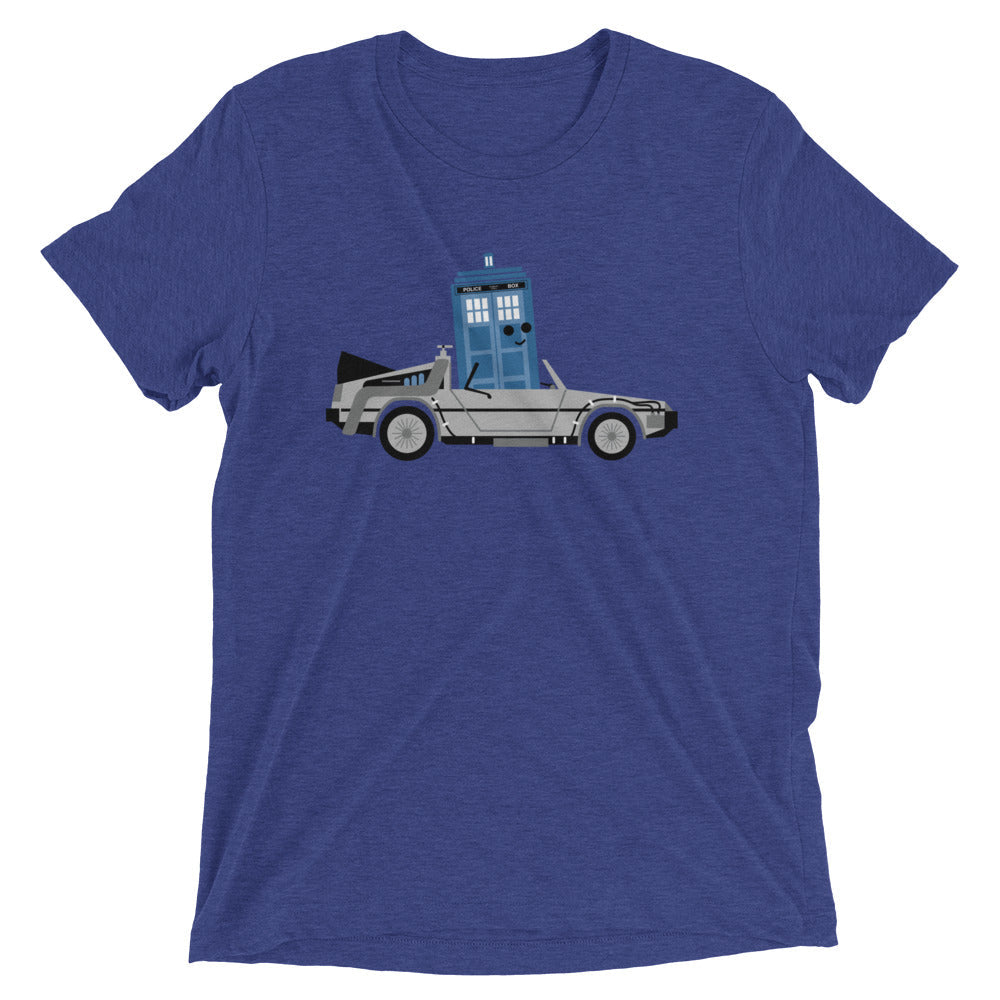 Time Machine x Two Men's Tri-Blend Tee Hoodie, Sweatshirt | PureTeeCo.com (Image 3)