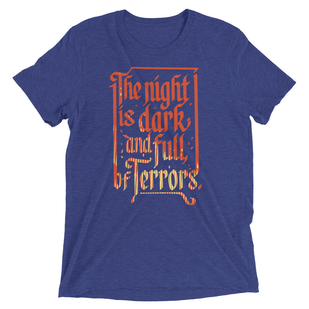 The Night Is Dark And Full Of Terrors Men's Tri-Blend Tee Hoodie, Sweatshirt | PureTeeCo.com (Image 3)