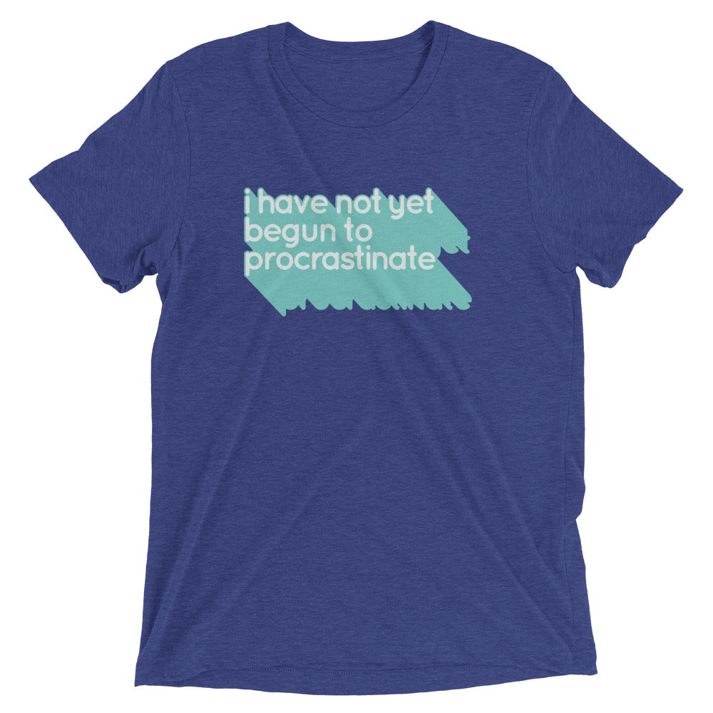 Not Begun To Procrastinate Men's Tri-Blend Tee Hoodie, Sweatshirt | PureTeeCo.com (Image 1)