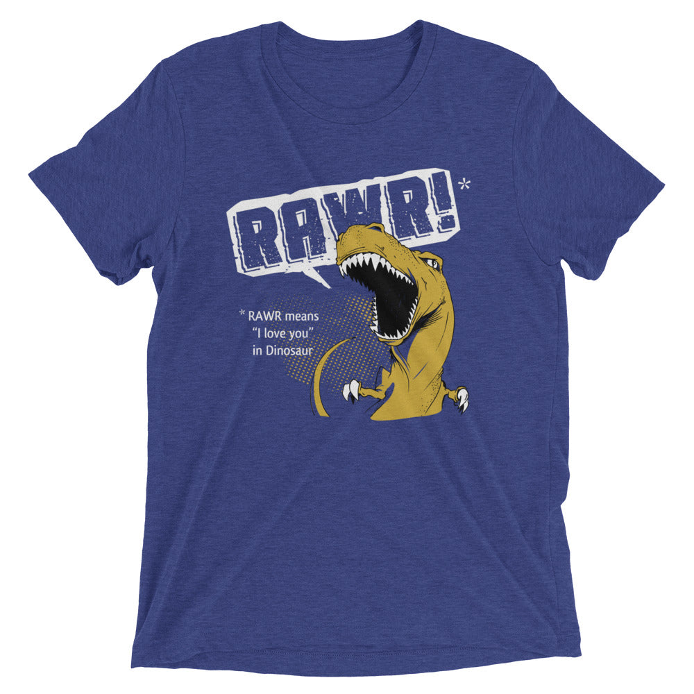 Rawr Means I Love You Men's Tri-Blend Tee Hoodie, Sweatshirt | PureTeeCo.com (Image 4)