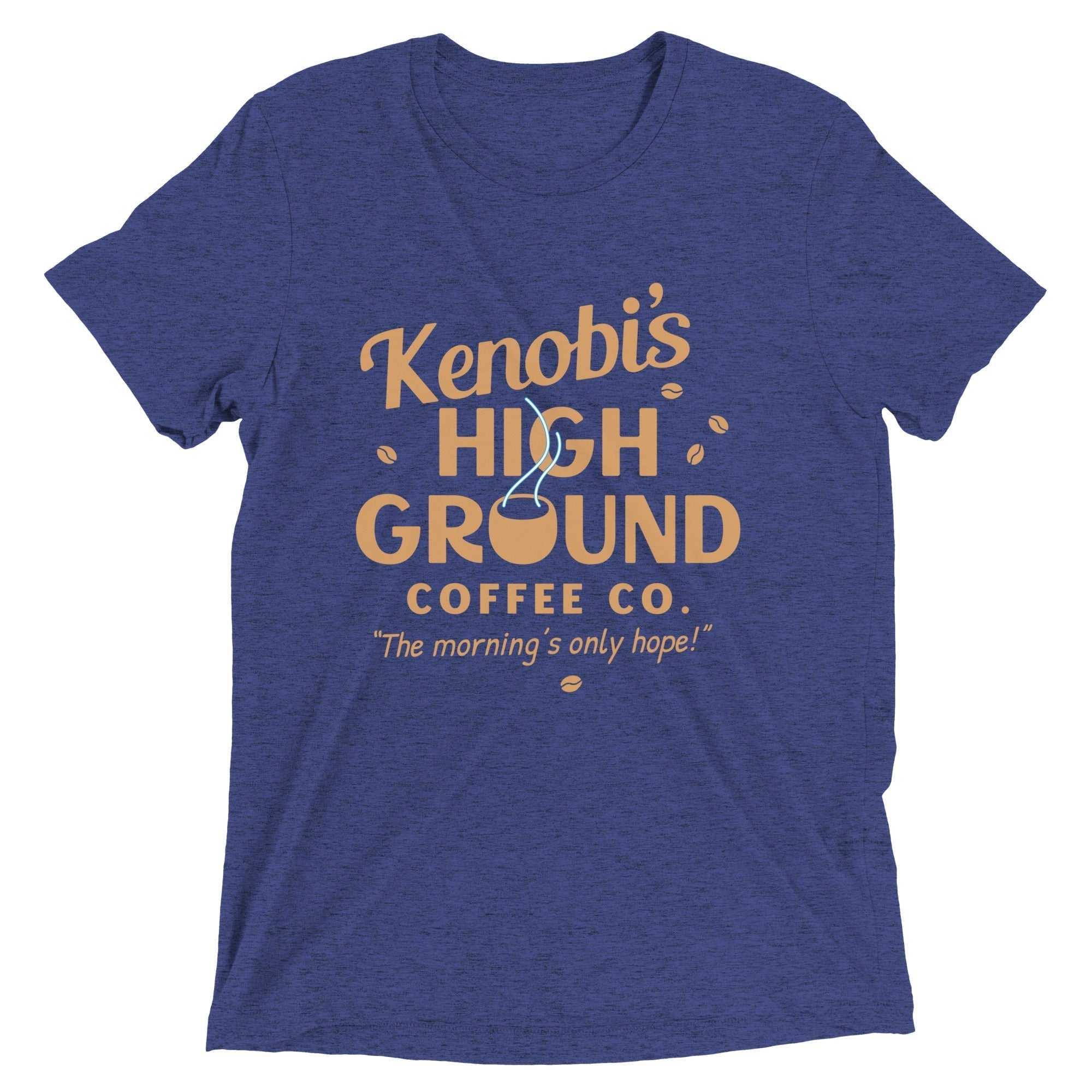 Kenobi's High Ground Coffee Co Men's Tri-Blend Tee Hoodie, Sweatshirt | PureTeeCo.com (Image 1)
