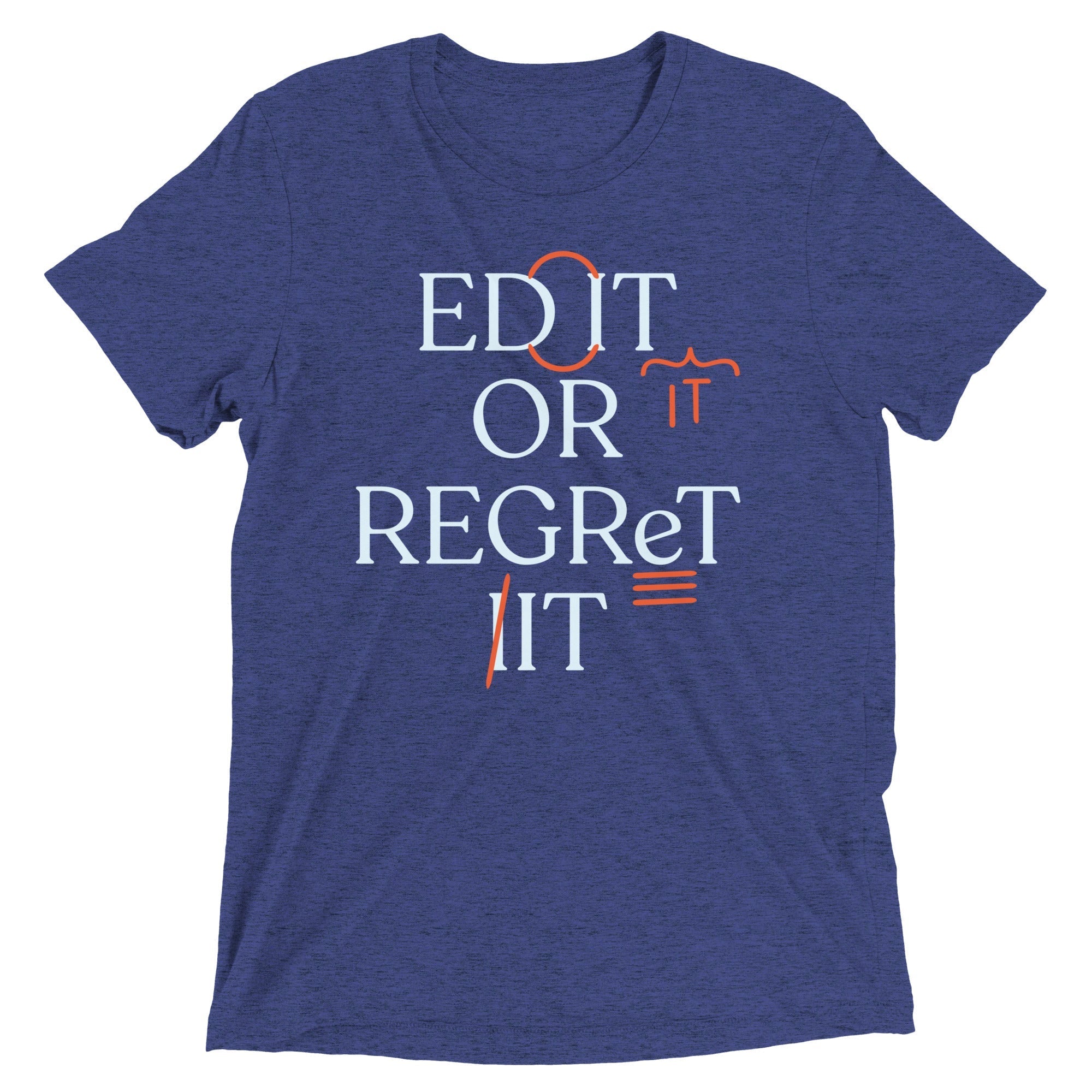 Edit Or Regret It Men's Tri-Blend Tee Hoodie, Sweatshirt | PureTeeCo.com (Image 1)
