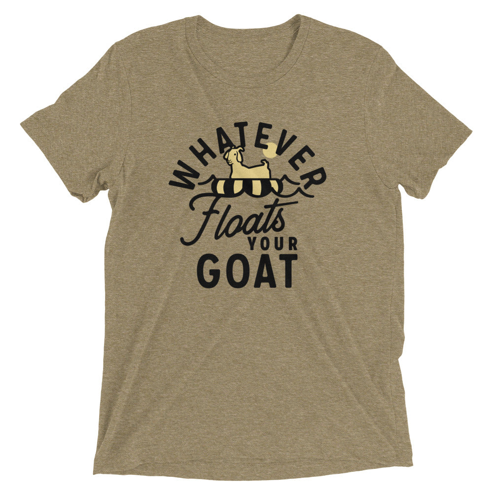 Whatever Floats Your Goat Men's Tri-Blend Tee Hoodie, Sweatshirt | PureTeeCo.com (Image 4)