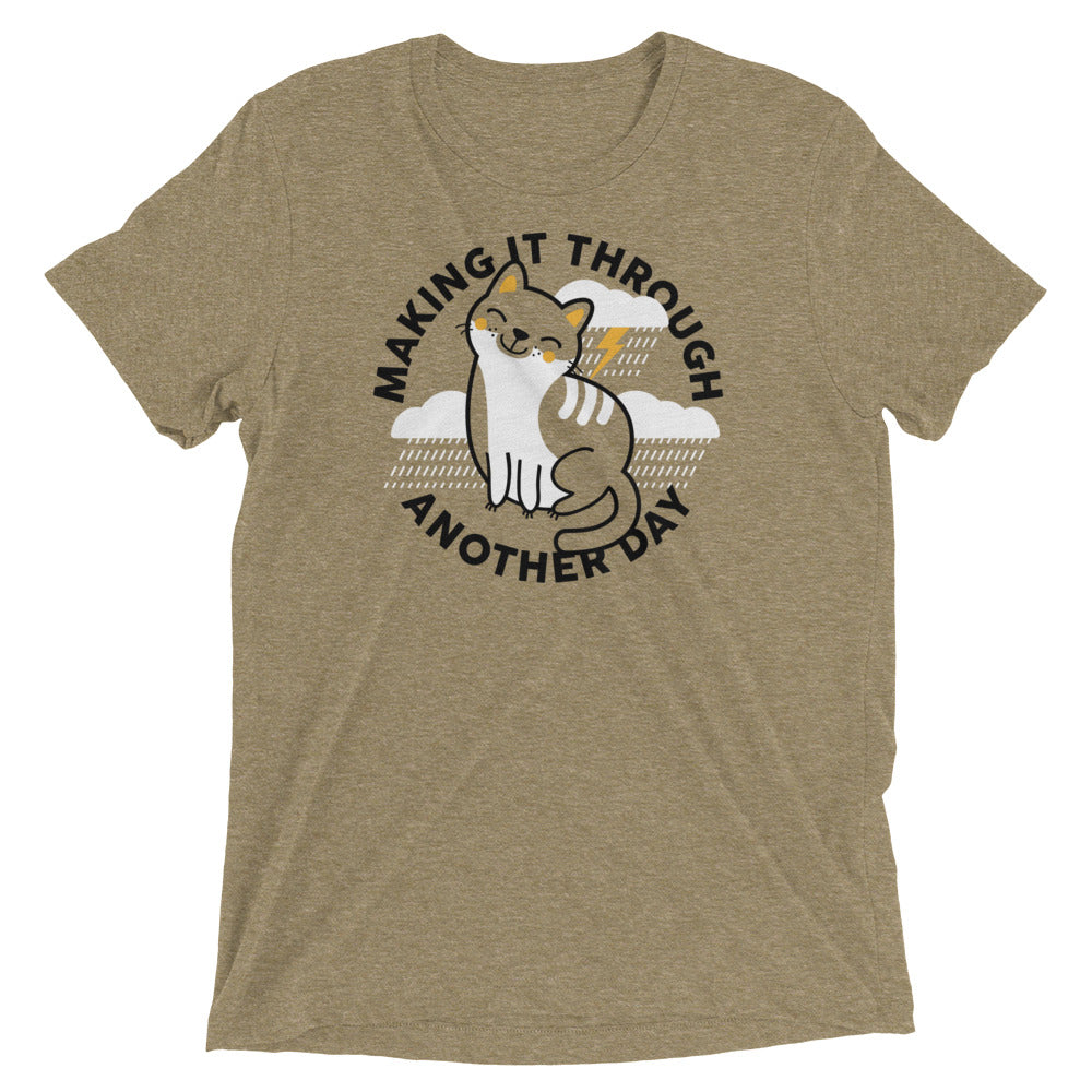 Making It Through Another Day Men's Tri-Blend Tee Hoodie, Sweatshirt | PureTeeCo.com (Image 3)