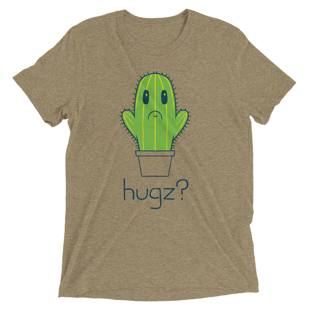 Hugz? Cactus Men's Tri-Blend Tee Hoodie, Sweatshirt | PureTeeCo.com (Image 2)