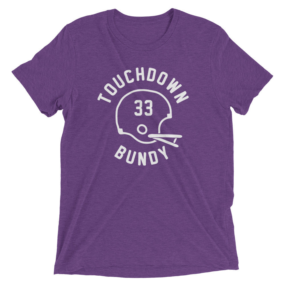 Touchdown Bundy Men's Tri-Blend Tee Hoodie, Sweatshirt | PureTeeCo.com (Image 3)