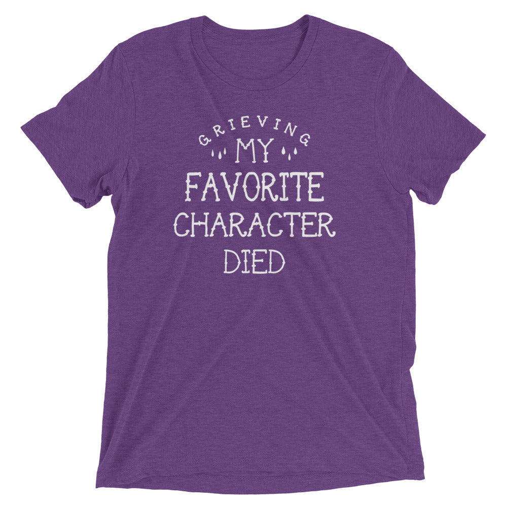 My Favorite Character Died Men's Tri-Blend Tee Hoodie, Sweatshirt | PureTeeCo.com (Image 2)