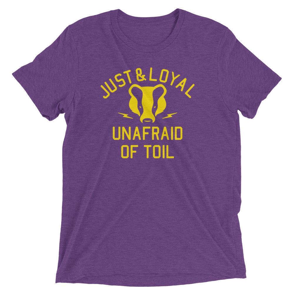 Just And Loyal, Unafraid Of Toil Men's Tri-Blend Tee Hoodie, Sweatshirt | PureTeeCo.com (Image 2)