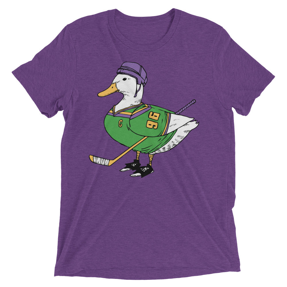 Mighty Duck Men's Tri-Blend Tee Hoodie, Sweatshirt | PureTeeCo.com (Image 2)
