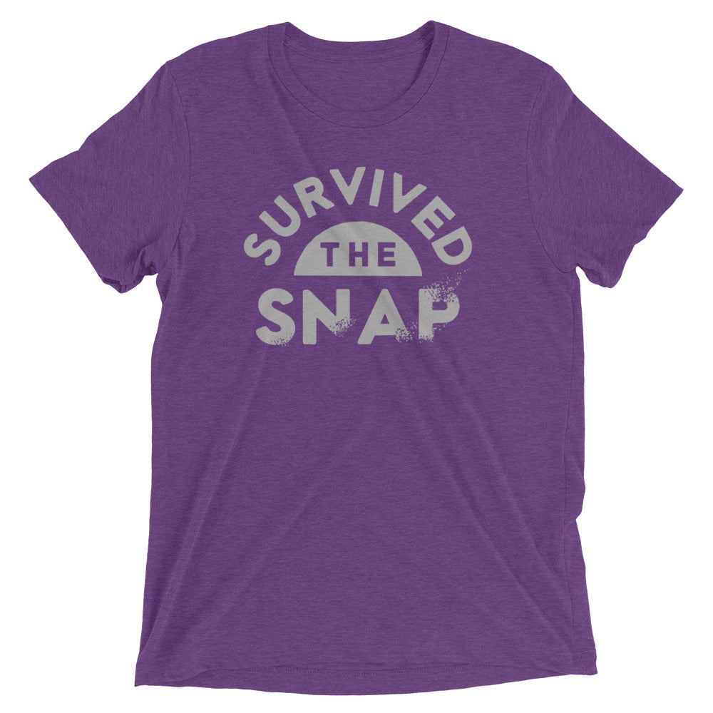 Survived The Snap Men's Tri-Blend Tee Hoodie, Sweatshirt | PureTeeCo.com (Image 4)