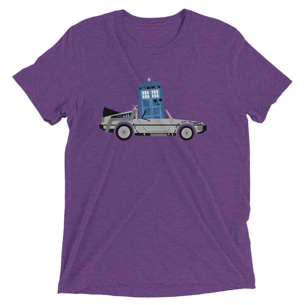 Time Machine x Two Men's Tri-Blend Tee Hoodie, Sweatshirt | PureTeeCo.com (Image 2)
