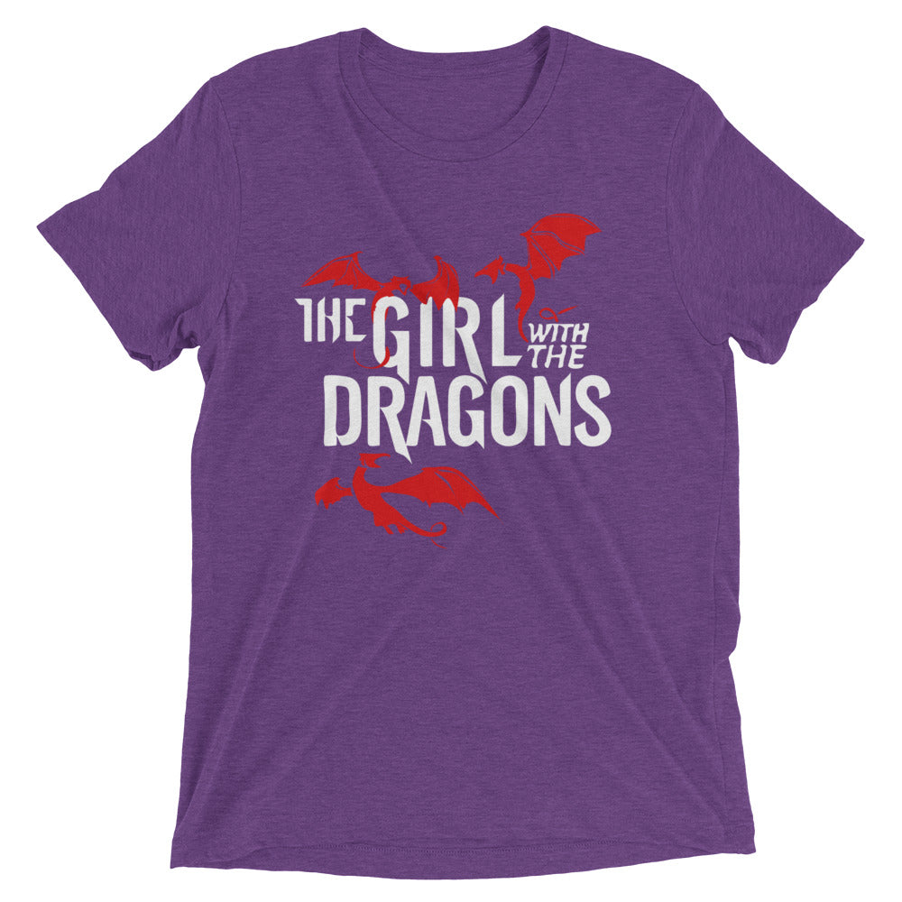 The Girl With The Dragons Men's Tri-Blend Tee Hoodie, Sweatshirt | PureTeeCo.com (Image 3)