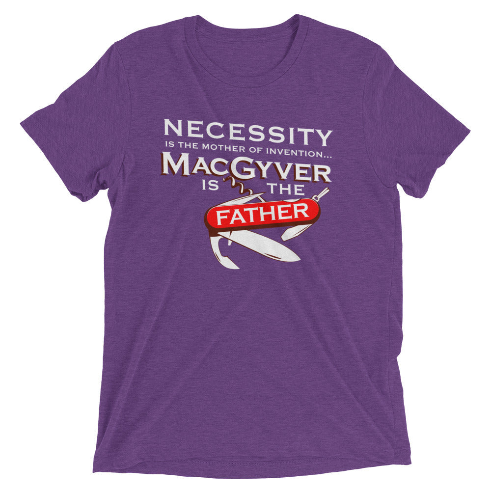 Necessity Is The Mother Men's Tri-Blend Tee Hoodie, Sweatshirt | PureTeeCo.com (Image 4)