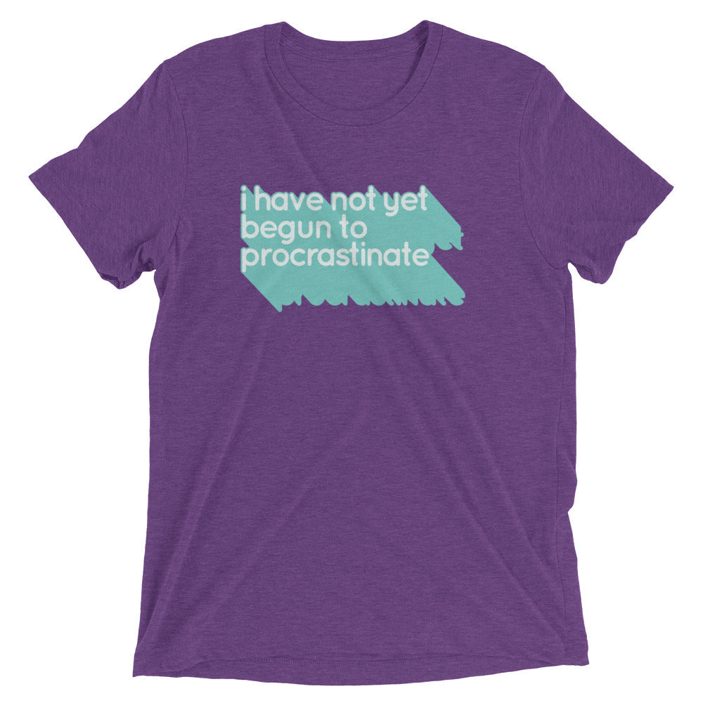 Not Begun To Procrastinate Men's Tri-Blend Tee Hoodie, Sweatshirt | PureTeeCo.com (Image 4)