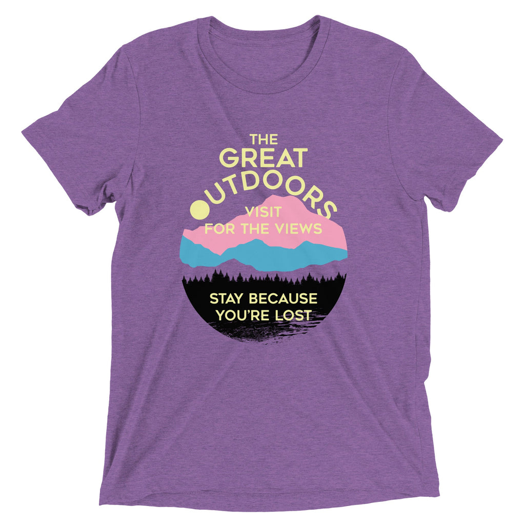 The Great Outdoors Men's Tri-Blend Tee Hoodie, Sweatshirt | PureTeeCo.com (Image 4)