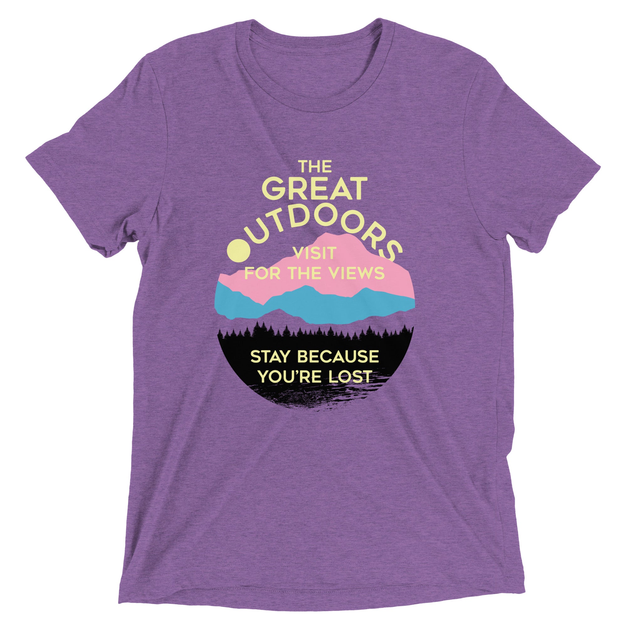 The Great Outdoors Men's Tri-Blend Tee Hoodie, Sweatshirt | PureTeeCo.com (Image 4)