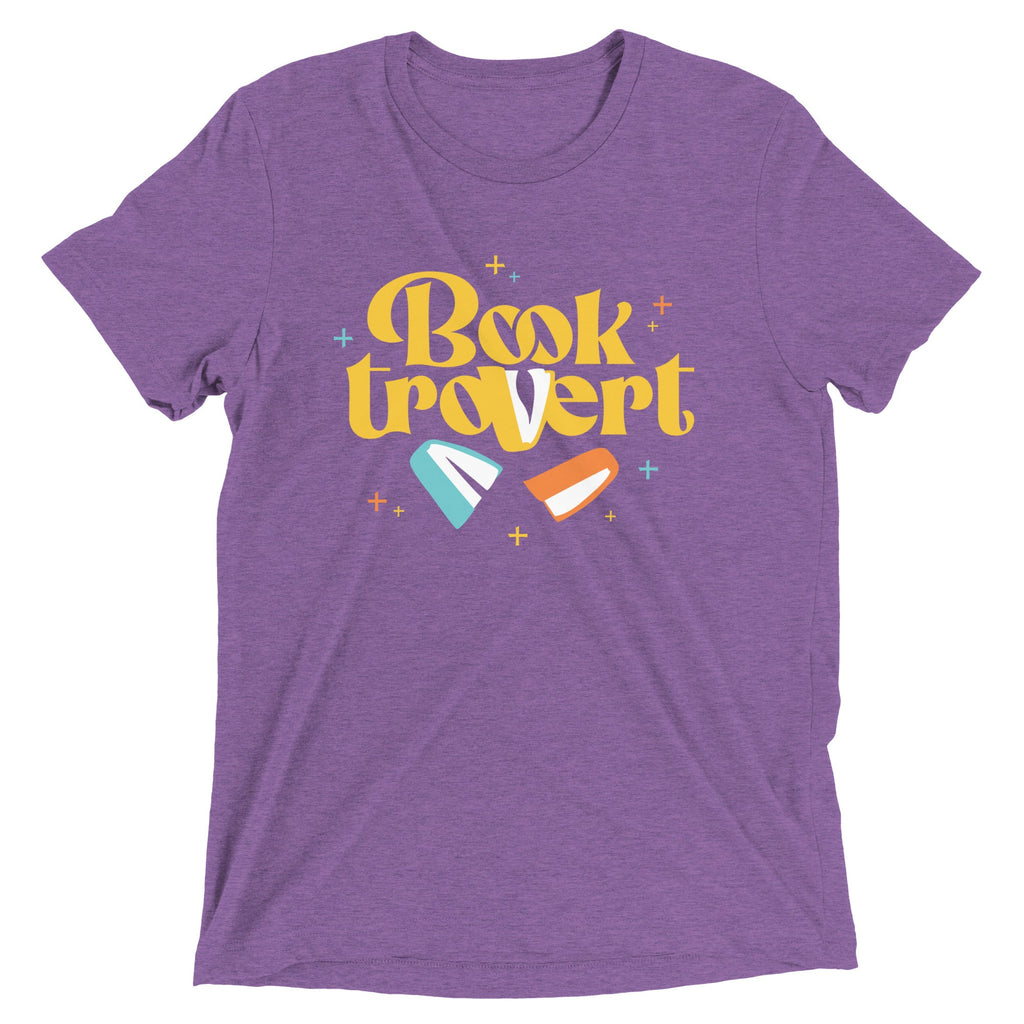 Booktrovert Men's Tri-Blend Tee Hoodie, Sweatshirt | PureTeeCo.com (Image 4)