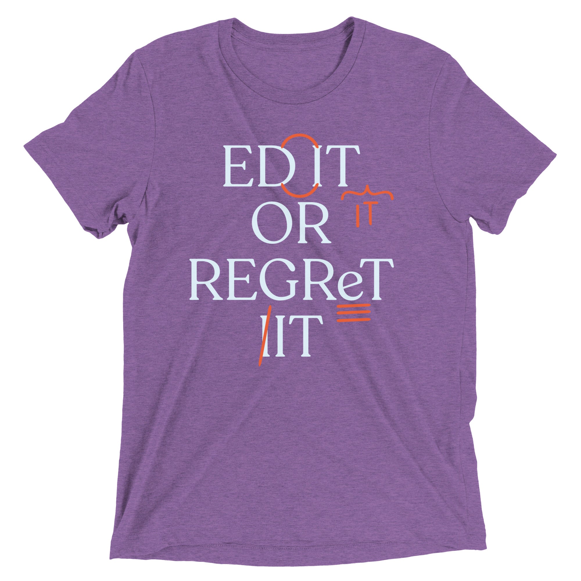 Edit Or Regret It Men's Tri-Blend Tee Hoodie, Sweatshirt | PureTeeCo.com (Image 5)