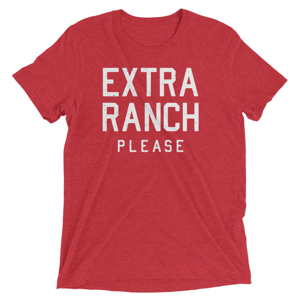 Extra Ranch Please Men's Tri-Blend Tee Hoodie, Sweatshirt | PureTeeCo.com (Image 4)