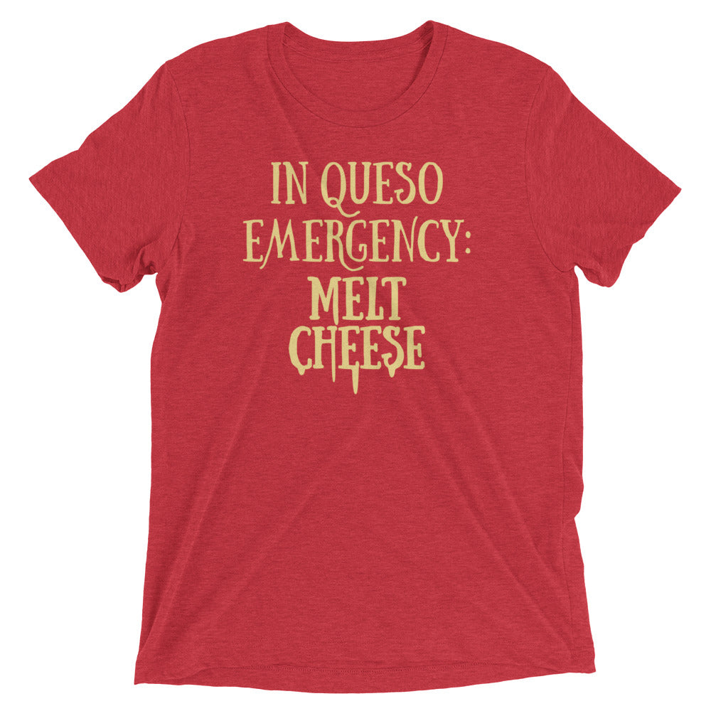 In Queso Emergency: Melt Cheese Men's Tri-Blend Tee Hoodie, Sweatshirt | PureTeeCo.com (Image 1)