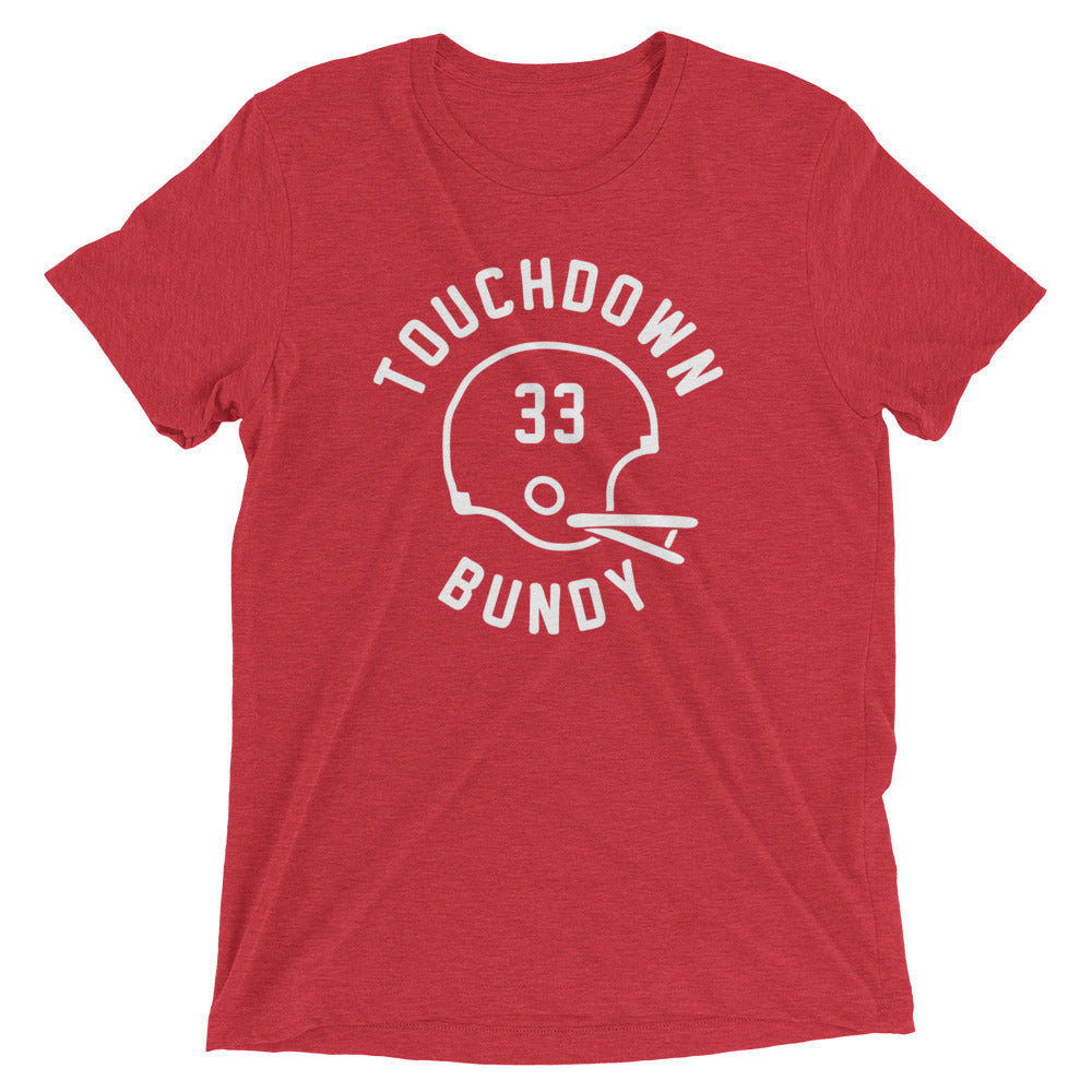 Touchdown Bundy Men's Tri-Blend Tee Hoodie, Sweatshirt | PureTeeCo.com (Image 4)