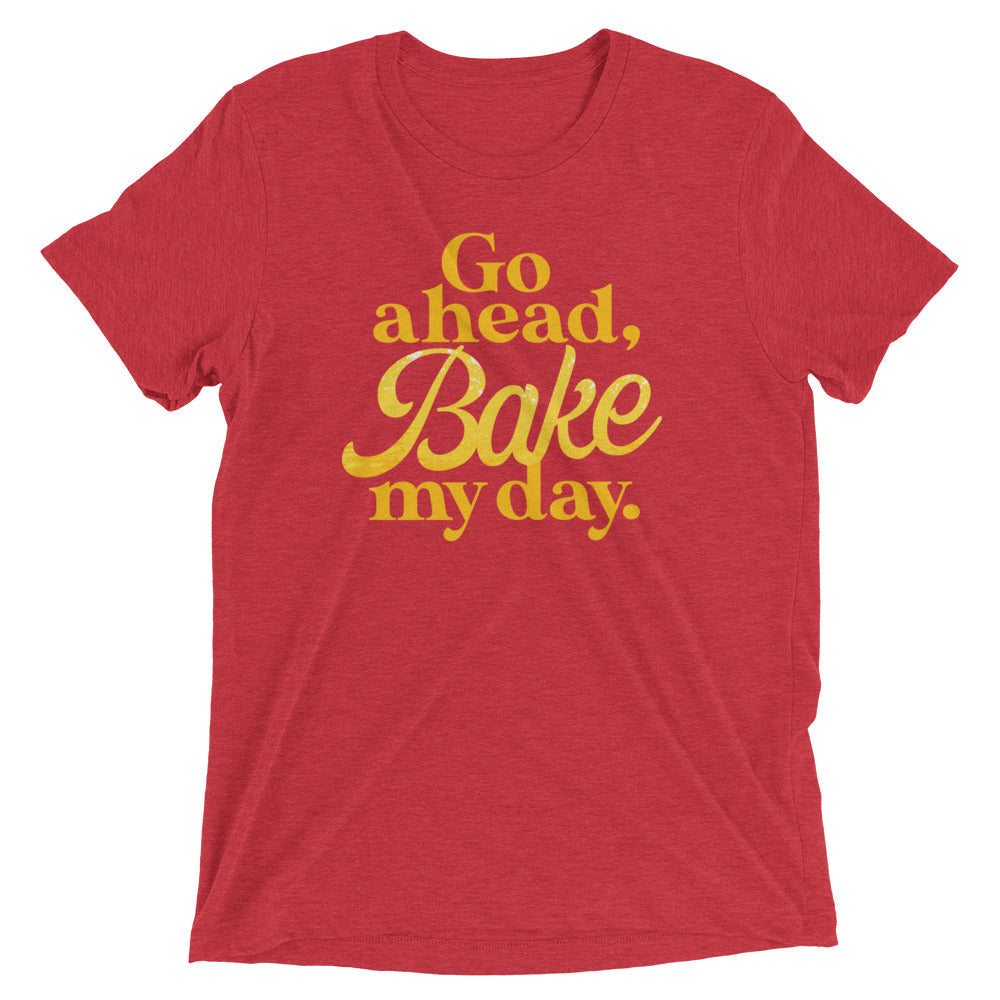 Go Ahead, Bake My Day Men's Tri-Blend Tee Hoodie, Sweatshirt | PureTeeCo.com (Image 4)