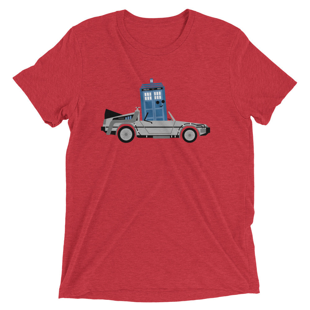 Time Machine x Two Men's Tri-Blend Tee Hoodie, Sweatshirt | PureTeeCo.com (Image 4)