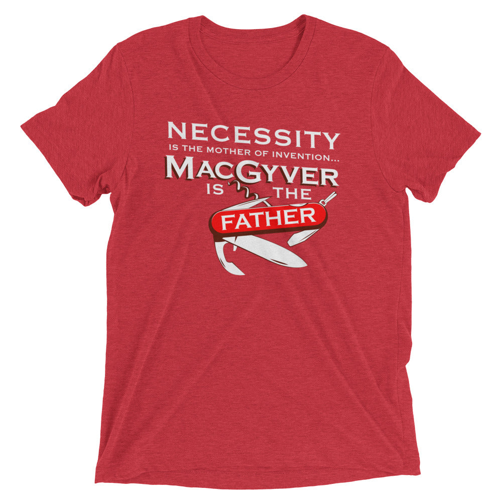 Necessity Is The Mother Men's Tri-Blend Tee Hoodie, Sweatshirt | PureTeeCo.com (Image 1)
