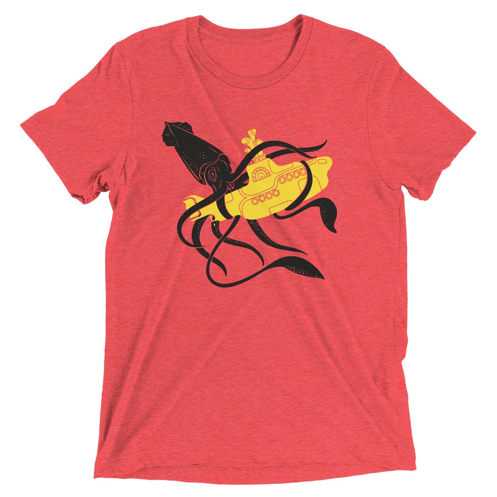 Squid Sub Battle Men's Tri-Blend Tee Hoodie, Sweatshirt | PureTeeCo.com (Image 4)