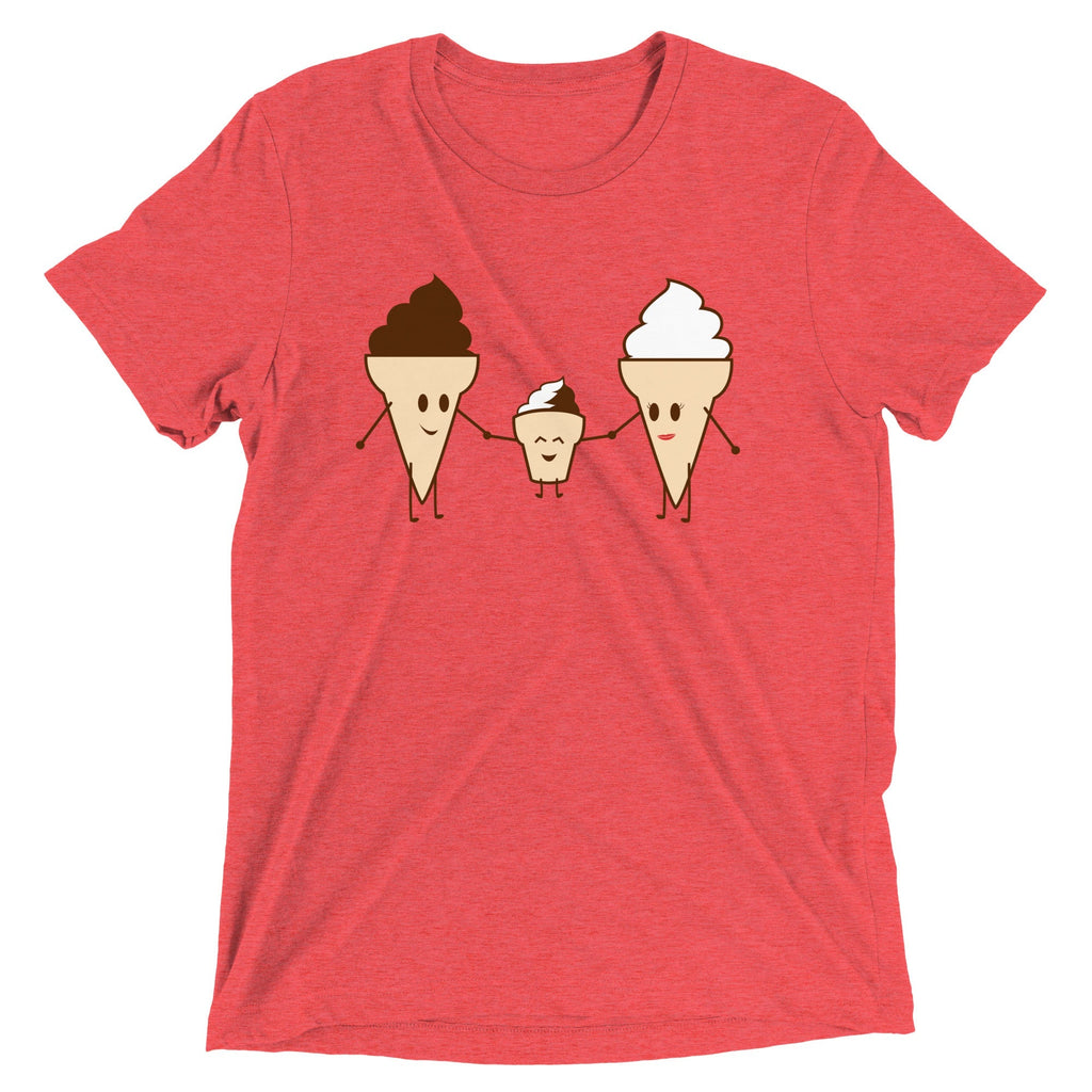 Ice Cream Family Men's Tri-Blend Tee Hoodie, Sweatshirt | PureTeeCo.com (Image 3)